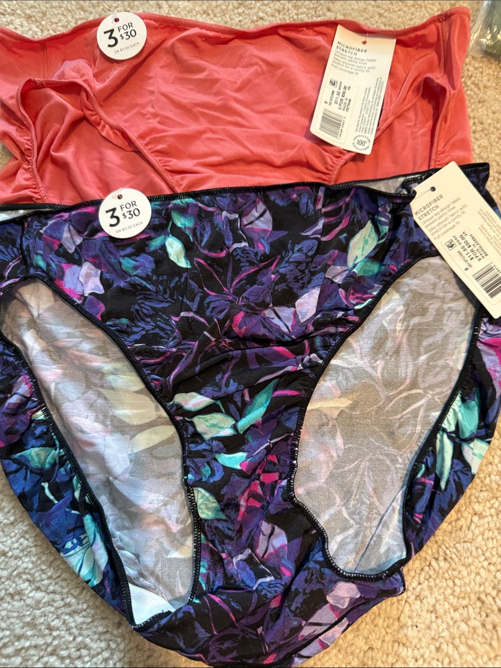 2 pair jockey microfiber stretch panties NWT sz 8